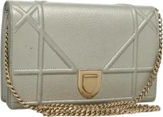 Dior Pre-owned Cross Body Bags, female, Gray, Size: ONE SIZE Pre-owned Vintage Shoulder Bag