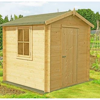 Shires Danbury Log Cabin Home Office Garden Room Approx 9 x 9 Feet in Natural