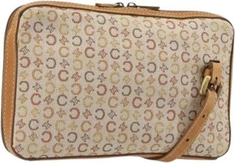 Celine Pre-owned Vintage macadam schoudertas - Dames - Vintage Clutch - Beige - ONE Size - Leer - Vintage