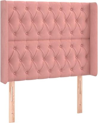 vidaXL Cabecero Con Led De Terciopelo Rosa 103x16x118/128 Cm Vidaxl