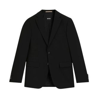 HUGO BOSS Hugo, Formal Blazers, male, Black, Size: 3XL Slim Single-Breasted Blazer