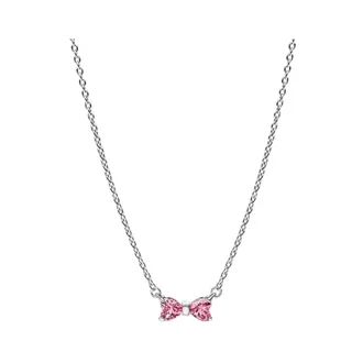 Pandora Strikketting met hanger - Dames - Accessoires - Roze - Maat: 145 CM