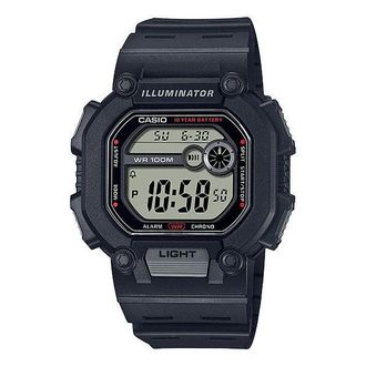 Casio Sports Waterproof Mens Black Digital W-737H-1A