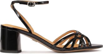 Kazar Zwart gelakte sandalen met dunne bandjes - Dames - Sandalen met hakken - Zwart - 39 EU - Leer - Schoenen