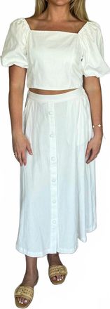 Skies Are Blue Clothing Simply Stylish Button Up Skirt In White