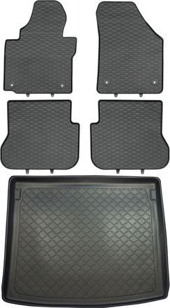 OEM Juego De Alfombrillas De Goma Para Volkswagen Caddy Life Kombi Del 2004 + Alfombrilla Para El Maletero