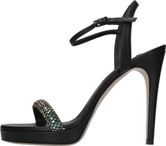 Casadei Olympo Sandalen - Dames - Sandalen met hakken - Zwart - 37 EU - Leer - Schoenen