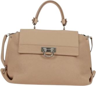 Ferragamo Pre-owned Handbags, female, Beige, Size: ONE SIZE Pre-owned Handbag