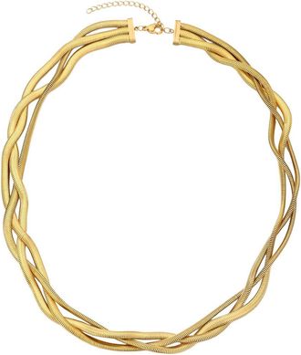 Adornia Adornia 18K Plated Stainless Steel Braided Chain Necklace