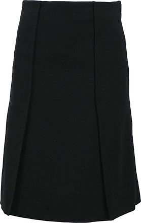 Proenza Schouler Panelled Midi A-Line Skirt in Black Wool