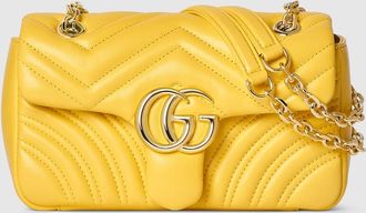 Gucci GG Marmont Small Shoulder Bag, Yellow, Leather