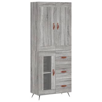 vidaXL Vidaxl - Credenza Grigio Sonoma 69,5x34x180 Cm In Legno Multistrato