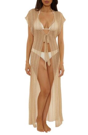 BECCA by Rebecca Virtue Metallic Sheer Cover-Up in Gold at Nordstrom, Size Medium