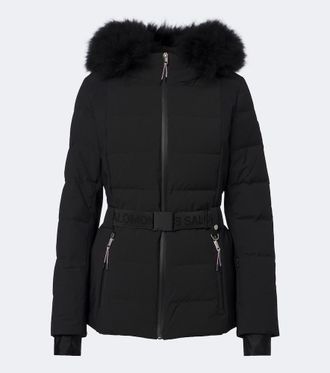 Yves Salomon Belted shearling-trimmed ski jacket