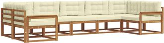 vidaXL Conjunto De Sof&aacute;s De Exterior 7 Uds. Natural Y Crema Vidaxl