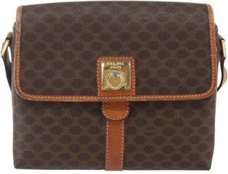 Celine Pre-owned Vintage macadam schoudertas - Dames - Vintage Schoudertas - Bruin - ONE Size - Leer - Vintage