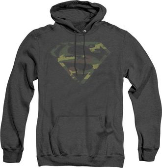 Gildan Superman Distressed Camo Shield Adult Heather Hoodie / Hooded Sweatshirt
