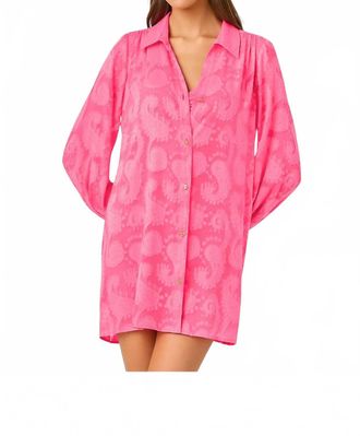Lilly Pulitzer Sadira Long Sleeve Cover Up In Cherry Blossom Pink Tangerine Dream