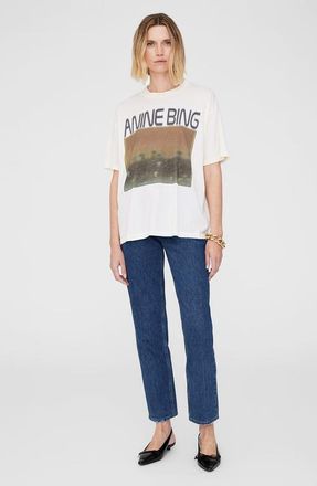 Anine Bing Cade Mushrooms Tee in Off White at Nordstrom, Size Medium