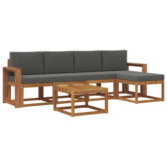 vidaXL Conjunto De Sof&aacute;s De Exterior 6 Pcs Natural Y Antracita Vidaxl
