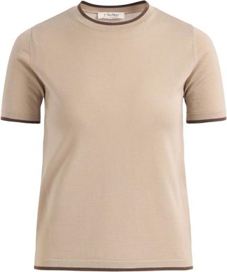 Max Mara Smmegidio Knit - Dames - Ronde hals truien - Beige - S - Wol - Truien & Vesten