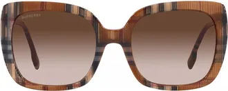 Burberry BE4323 Check Brown Square Full Rim Sunglasses - Brown