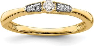 Diamond2Deal 14k Yellow Gold Lab Grown Diamond Engagement Ring 0.12Ct Clarity- VS Color- G-H