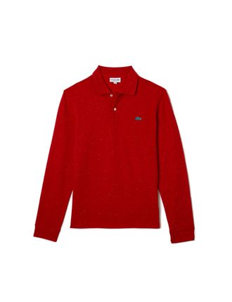 Lacoste Mens Ph2421 Classic fit Long Sleeve Polo Shirt, Nepse Red, L