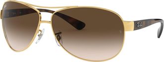 Ray-Ban Gold Brown Gradient 63mm RB3386 Aviator Sunglasses