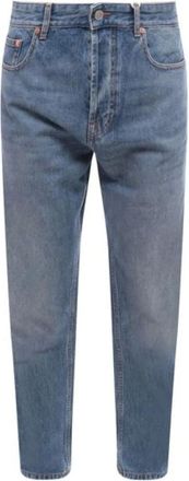 Valentino Jeans, Heren, Blauw, W33, Denim, Denim Broek Met VLogo Signature in Reli&euml;f