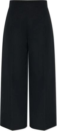 Marni Wollen geplooide broek - Dames - Vrijetijds broeken - Zwart - M - Wol - Broeken