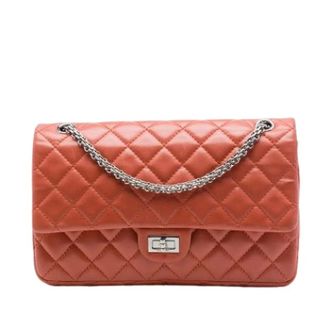Chanel Pre-owned Classic Double Flap Shoulder Bag - Dames - Pre-owned - Oranje - Maat: ONE Size Leer