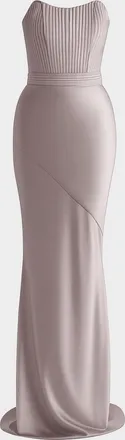 Zhivago Germaine Strapless Stretch Satin Column Gown
