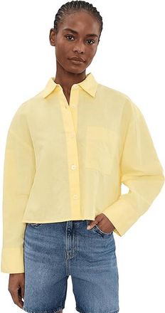 Madewell Alice Shirt Curved Yoke - Emer Cotton Linen Womens Clothing Candlelight : LG (Womens 10-12), Cotton/Linen