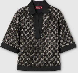 Gucci Wool Tweed Lam&eacute; Top, Black, Ready-to-wear