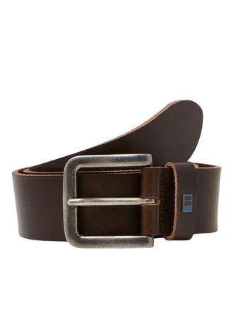 Jack & Jones Lederg&uuml;rtel JACK & JONES JACFLAG LEATHER BELT 4 CM NOOS, Herren, Gr. 105, braun (schwarz coffee), B&uuml;ffelleder, unifarben, G&uuml;rtel Lederg&uuml;rtel