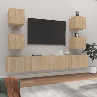 vidaXL Vidaxl - Set De Muebles Para Tv 6 Pzas Madera Contrachapada Roble Sonoma