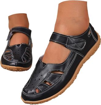 Generic Wedge Sandals for Women Closed Toe Slingback Shoes Wide Fit Sandals Breathable Hollow Out Athletic Shoes Soft Sole Gladiator Slip on Flat Beach Walkin