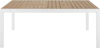 Maisons du monde Mesa de jard&iacute;n extensible de aluminio e imitaci&oacute;n a teca para 8 a 12 personas L.180/270