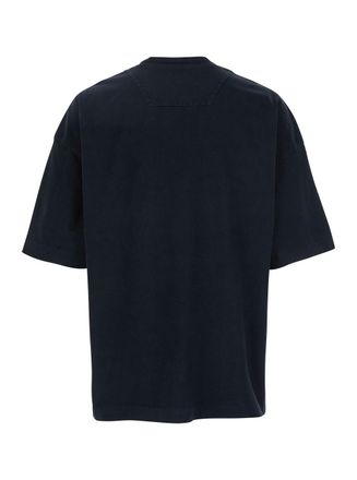 Juun.J Mens Blue T-Shirt With Embroidered Logo Cotton T-Shirts And Polos