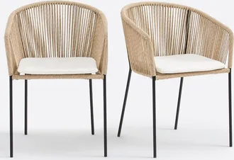 La Redoute Interieurs Set van 2 tuinstoelen van metaal en hars, Virena
