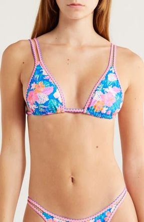 Kulani Kinis Strappy Bikini Top in Electric Palms at Nordstrom Rack, Size X-Large