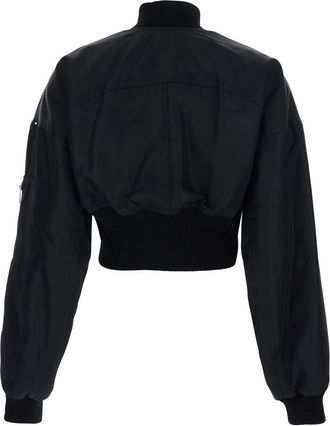 Sportmax Womens Crop Jacket Black Tech Fabric Polyamide Coat