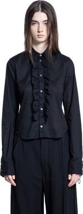 Ann Demeulemeester Erma Ruffled Shirt in Light Cotton Poplin