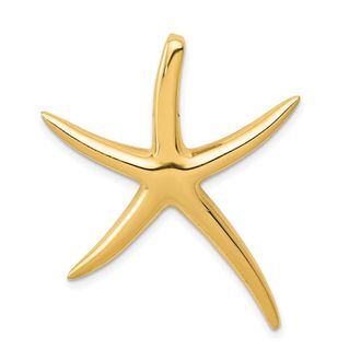 Diamond2Deal 14k Yellow Gold Large Polished Starfish Omega Slide