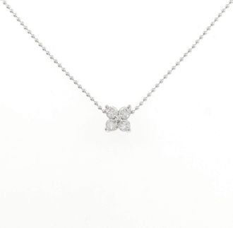 Tasaki Flower K14 White Gold Diamond Necklace