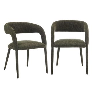 Sweeek Sill&oacute;n contempor&aacute;neo de tela, set de 2, verde kaki