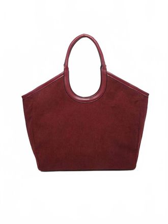 Jen & Co. Womens Piper Contrast Corduroy Mini Tote Bag In Cherry Lacquer