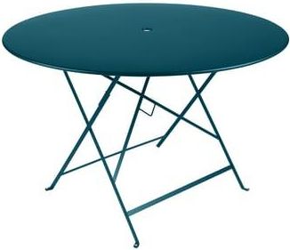 Fermob Round table Bistro - Blue - Lacquered steel - Designer Frédéric Sofia