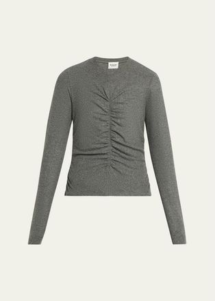 Isabel Marant Delsea Ruched Long-Sleeve Top